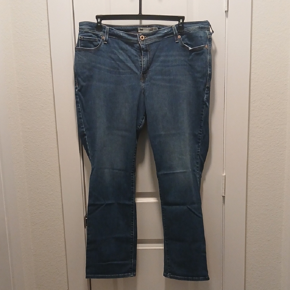 Levi's Defined Waist 580 Straight Leg Denim Blue Jeans Size 22W - Picture 3 of 9